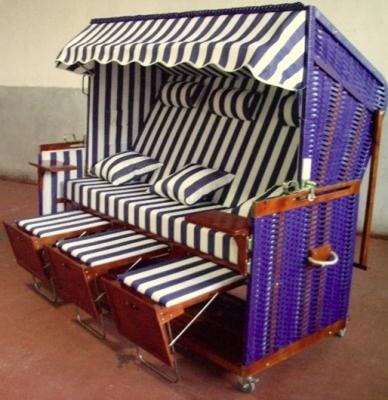 Китай Напольный сделайте настиленные крышу стул пляжа Wicker & Strandkorb водостотьким, место 3 продается