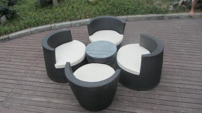 China Black Poly Rattan Obelisk Chair For Office / Commercial Building for sale