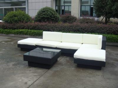 中国 全天候用柳細工のテラスの家具の屋外の部門別のソファー セット 販売のため