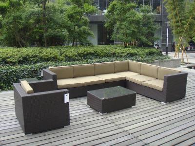China muebles de mimbre para todo clima del patio de los muebles del bastón del jardín 9pcs en venta