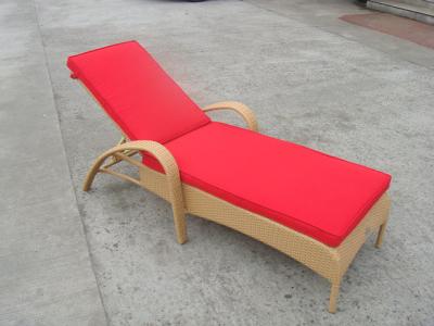 China Resin Wicker Chaise Lounge , Foldable Cane Beach Lounge Chair for sale