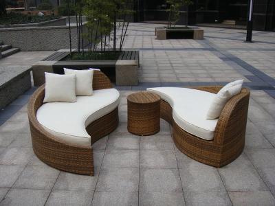China Poly Rattan Waterproof Lounge Bed , Rattan Conservatory Furniture for sale