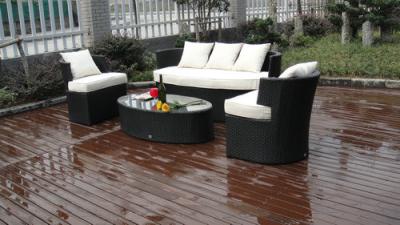 China All Weather UV Proof Outdoor Rattan Sofa For Cafe / Beach / Park for sale