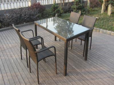 China Country Style Rattan Garden Dining Sets for sale
