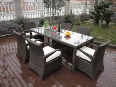 China Rattan Garden Dining Sets , Washable Resin Wicker Patio Furniture for sale