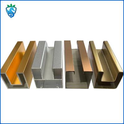 China Aluminum Profile U-Groove Guide Rail Chute Glass Aluminum Handrail Architectural Aluminum for sale