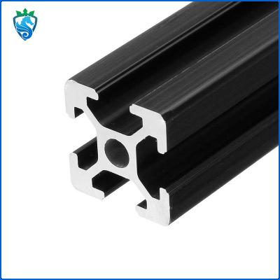 China Línea de ensamblaje de aluminio negro 2020 Profil de extrusión Profil estándar Aluminio industrial en venta