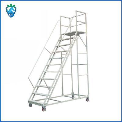 China Mobile Warehouse Safety Steps Ladders Freight Elevator With Silent Wheels Industrial for sale