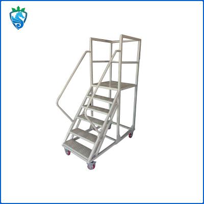 China 12 Foot 8 Foot 10 Foot Mobile Safety Step Ladder Aluminum Engineering Climbing Work for sale