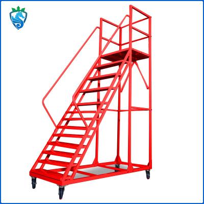 China 14 pés 15 pés escada de segurança móvel escada dobrável montado banco de trabalho para armazenamento à venda