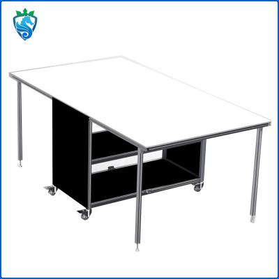China Aluminum Profile Anti-Static Workbench Single-Sided Lighted Workshop Packaging Table for sale