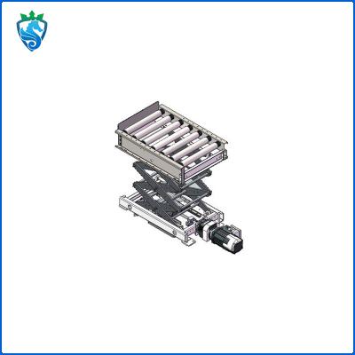 China Aluminum Assembly Line Roller Lift Table Is Used For Cargo Transportation In The Workshop for sale