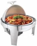 China 6.0L Round Roll Top Chafer With Show Sliver Color for cooking buffets Te koop