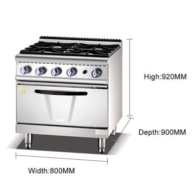 Chine Gas Restaurant Oven Cooker GL-RS-4H Internal Dimensions 568x590x270 4.15/5.85Kg/h Consumption à vendre