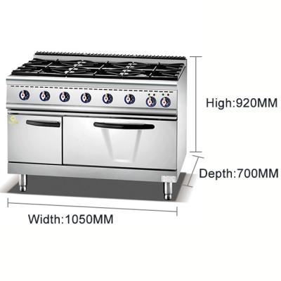 China Stainless Steel NG/LPG Gas Restaurant Cooking Equipment GL-RS-6 with Gas Connection R13/4 for sale