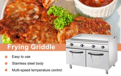 中国 Commercial Stainless Steel Gas Griddle With Cabinet Food Kitchen Equipment 2/3 Flat 1/3 Grooved 販売のため