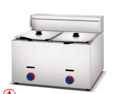 China Commercial Gas Fryer with 2 Burners 11.2kw Power R1 3/4 Gas Connection en venta