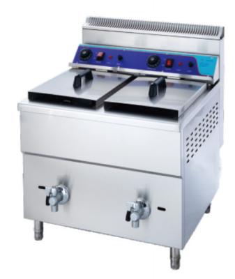 China Stainless Steel Gas Fryer Fry Kitchen Cooking Equipment with 100-300.C Temperature Range for sale