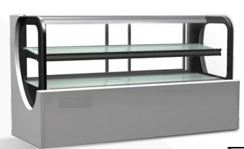 中国 220V/50Hz Marble/Stainless Steel Refrigeration Equipment Dual Glass Insulation Cake Display Stand 販売のため