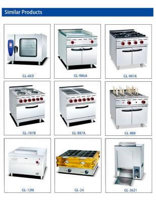 China GH-999A Gas Range With 4-Burner Lava Rock Grill Oven For Professional Cooking for sale