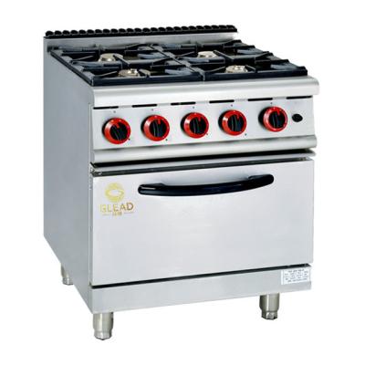 China Commercial Gas Range With 4-Burner / Gas Oven 20.8Kw Power Restaurant Cooking Equipment GH-987A à venda