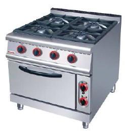 China Silver Electric Oven Commercial Cooking Equipment Gas Range With 4 Burner 7 for sale