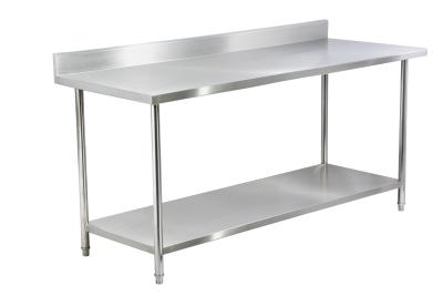 China 201 Stainless Steel Kitchen Work Tables With Undershelf Backsplash Rustproof for sale