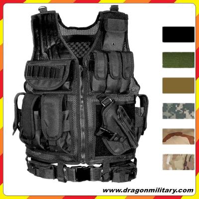China Hot sale Cheap 600D good quality black stock adjustable military vest all the year for sale