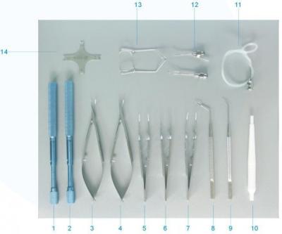 Chine Instrument SYX14 réglé pour la petite chirurgie de cataracte d'incision (boîte de stérilisation incluse) (code No.59014) à vendre