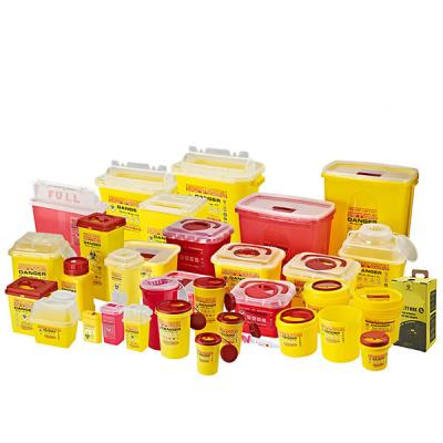 China Disposable PP (Polypropylene) UN3291 23L Barrel Needles Sharps Medical Waste Container With CE Certificate Te koop