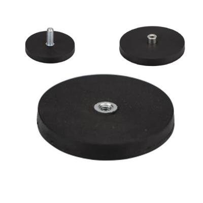 China Industrial Rubber Coated Magnet Pot Holder Rubber Magnet Black Rubber Pot Magnet for sale