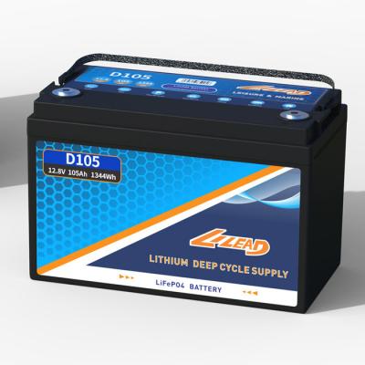China LILEAD D105 12V Lithium Ion Battery Deep Cycle 12v Lithium Iron Phosphate Battery for sale