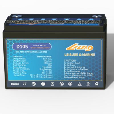 China 105ah 12v Lithium Ion Boat Battery Lifepo4 Motorhome Lithium Battery for sale