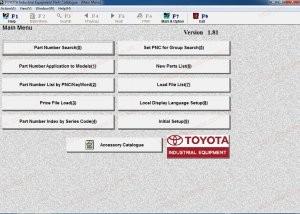 China Toyota Industrial v1.84 electronic parts catalog for forklift trucks for sale