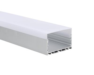 China Linear light extrusion 75x50mm with PC cover LED Strip Aluminium Profile for sale