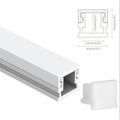China H7.5mm Recessed Led Channel Profile Square Sandblasting 6063 T5 for sale