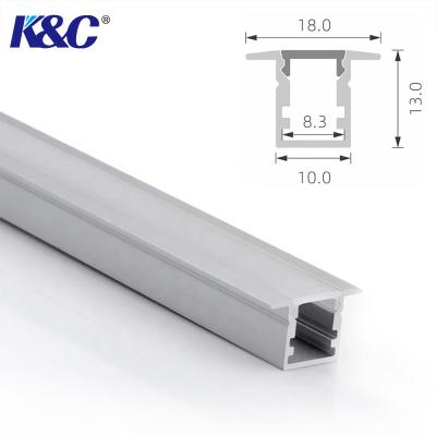 China Flat 18*10mm Recessed Aluminum LED Profile Mounted Indstallation for sale
