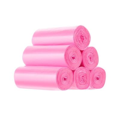 China Industrial Household Products Recyclable Pink Polythene Eco Friendly Roll Garbage Bags for sale