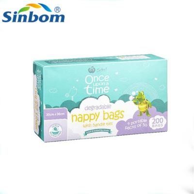 China Eco-Friendly Biodegradable Nappy Trash Bag For Baby Diapers for sale