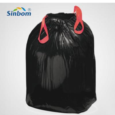 China Customized Logo HDPE LDPE Plastic Heavy Duty Black Trash Bag on Roll for Refuse Sacks for sale