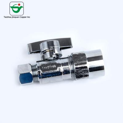 China Chrome Plated Compression Angle Stop Valve For PEX Tubing for sale