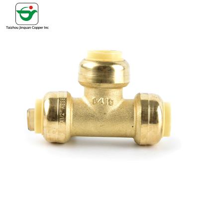 China Lead Free 1''X1''X1'' T Type Connector Copper Push Fit Fittings for sale