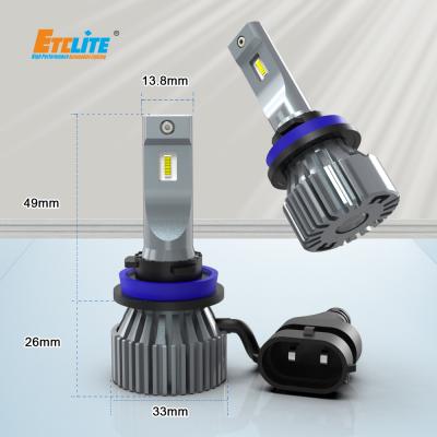 China Small H11 Fanless LED Headlight Bulb Waterproof 4800LM 50W Fit Mazda Ford for sale