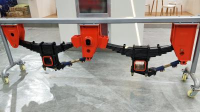 China Double Axle Rear Mechanical Suspensions Red Tridem 200mm Hole 1300mm for sale