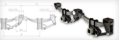 Chine Double trou d'Axle Trailer Suspension 1300mm 200mm de tandem arrière d'Overslung à vendre