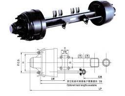 China Commercial German Type Semi Trailer Axles Fuwa Round 420X220MM 1840mm for sale