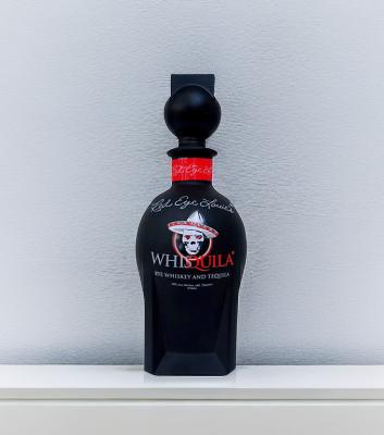 China OEM 375ml Tequila Glass Bottle/Black Coated/ Screen Printing/Glass stopper for sale