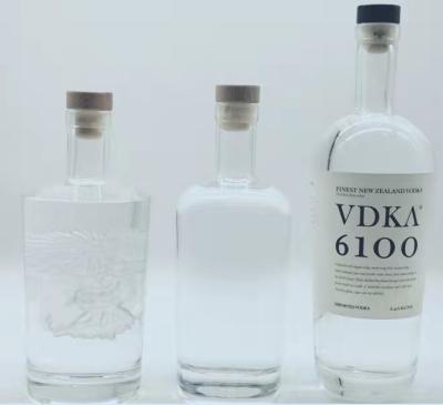 China 1000ML 1750ML 3000ML Empty Vodka Bottle Embossed Screen Printing for sale