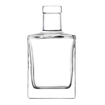 China Cubic 375ml Spirit Bottles With Plate Cork Neck Heavy Thick Base for sale