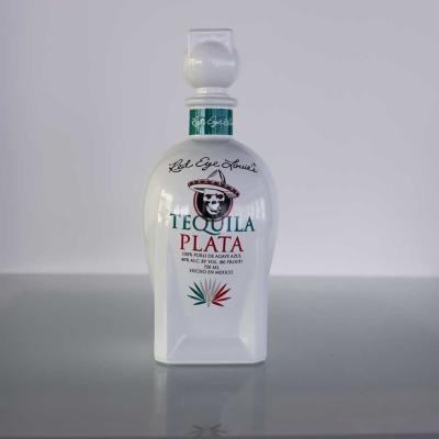 China OEM Tequila Glass Bottle Full White Coated Screen Printing 21.5mm for sale